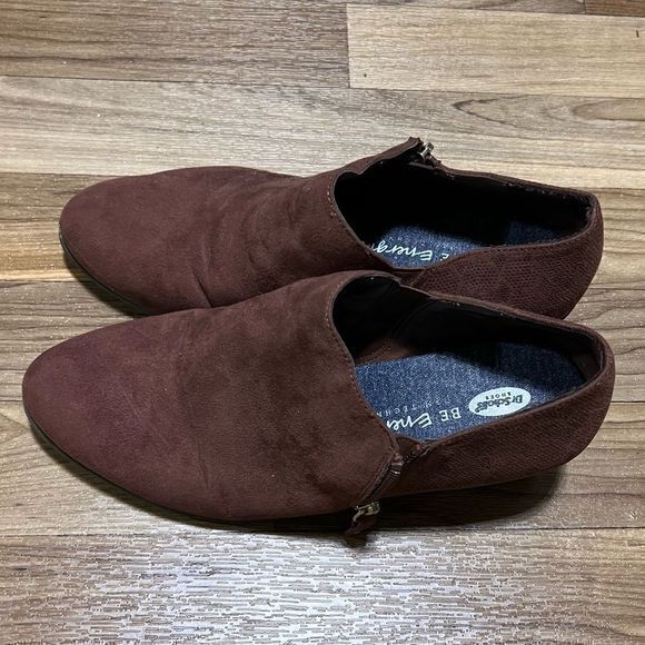 Dr. Scholl's Vegan Microfiber Zip Ankle Heeled Booties Women's Brown Size 8.5 - Picture 7 of 11